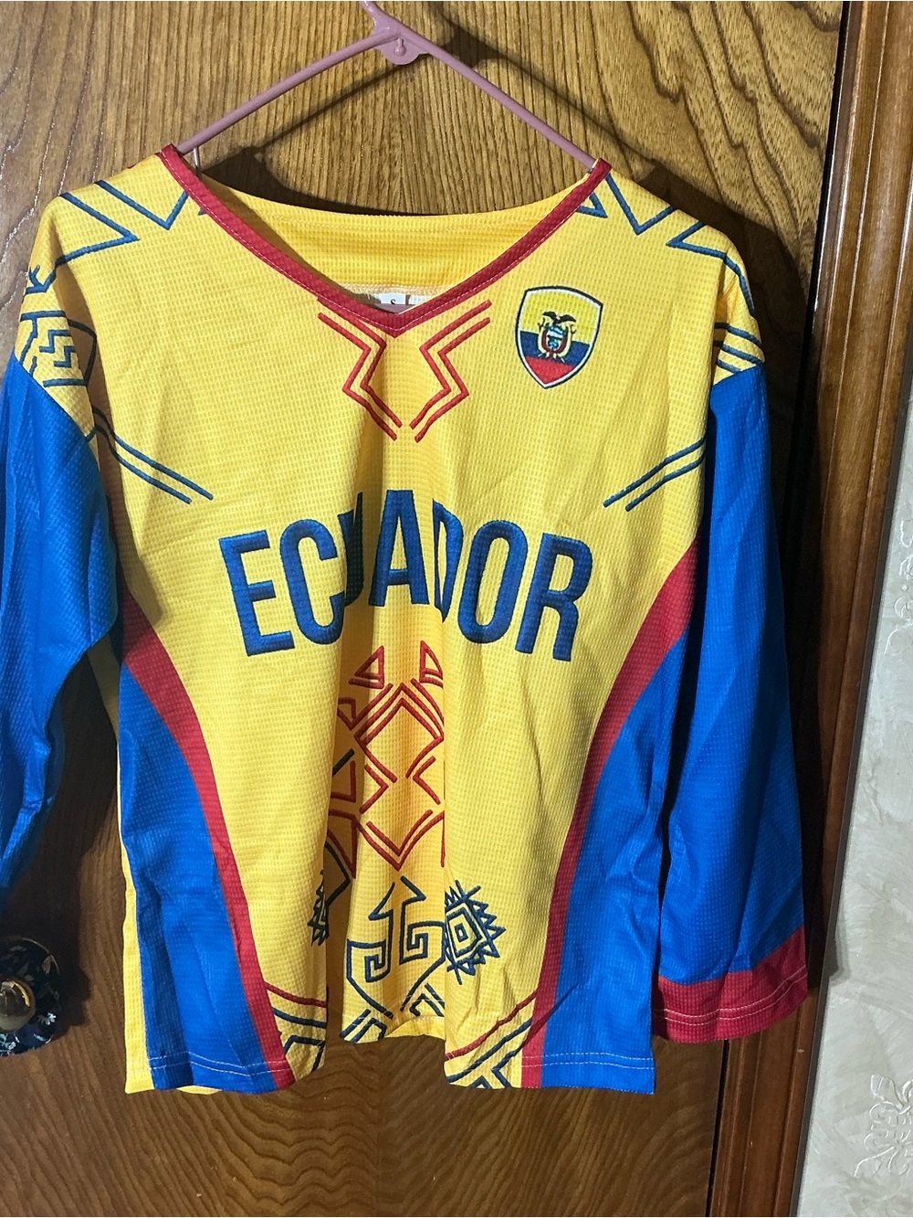 Ecuador mens Yellow & Blue Soccer Jersey